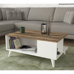 طاوله قهوة  Seddra لون ابيض بني 