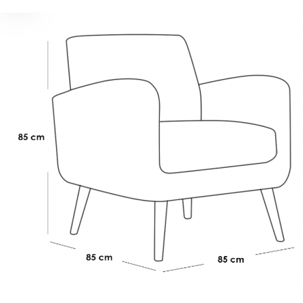كرسي جانبي 85×85×85 سم - أبيض