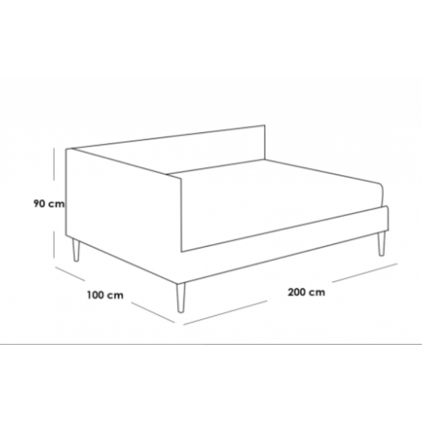 كنبة سرير 100×200×90 سم - بيج
