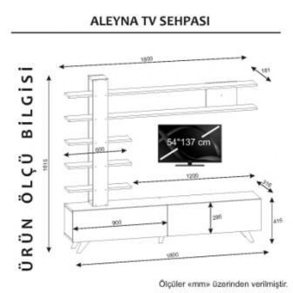 طاولة تلفاز لون ابيض Aleyna