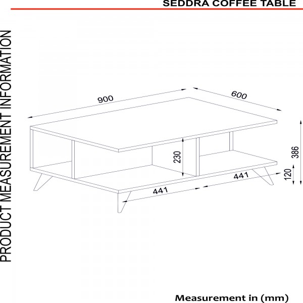 SEDDRA W & C طقم طاولة تلفزيون وطاولة قهوة وركن للقهوة