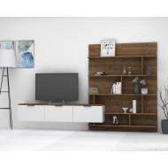 طاولة تلفزيون موديل Soft Line - ابيض بني