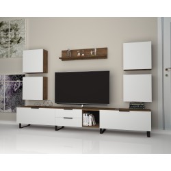 Wind  طاولة تلفزيون ابيض وبني موديل