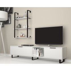 Zenon طاولة تلفزيون ابيض موديل